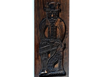 Speculaas / koekplank, met man en hond afbeelding.