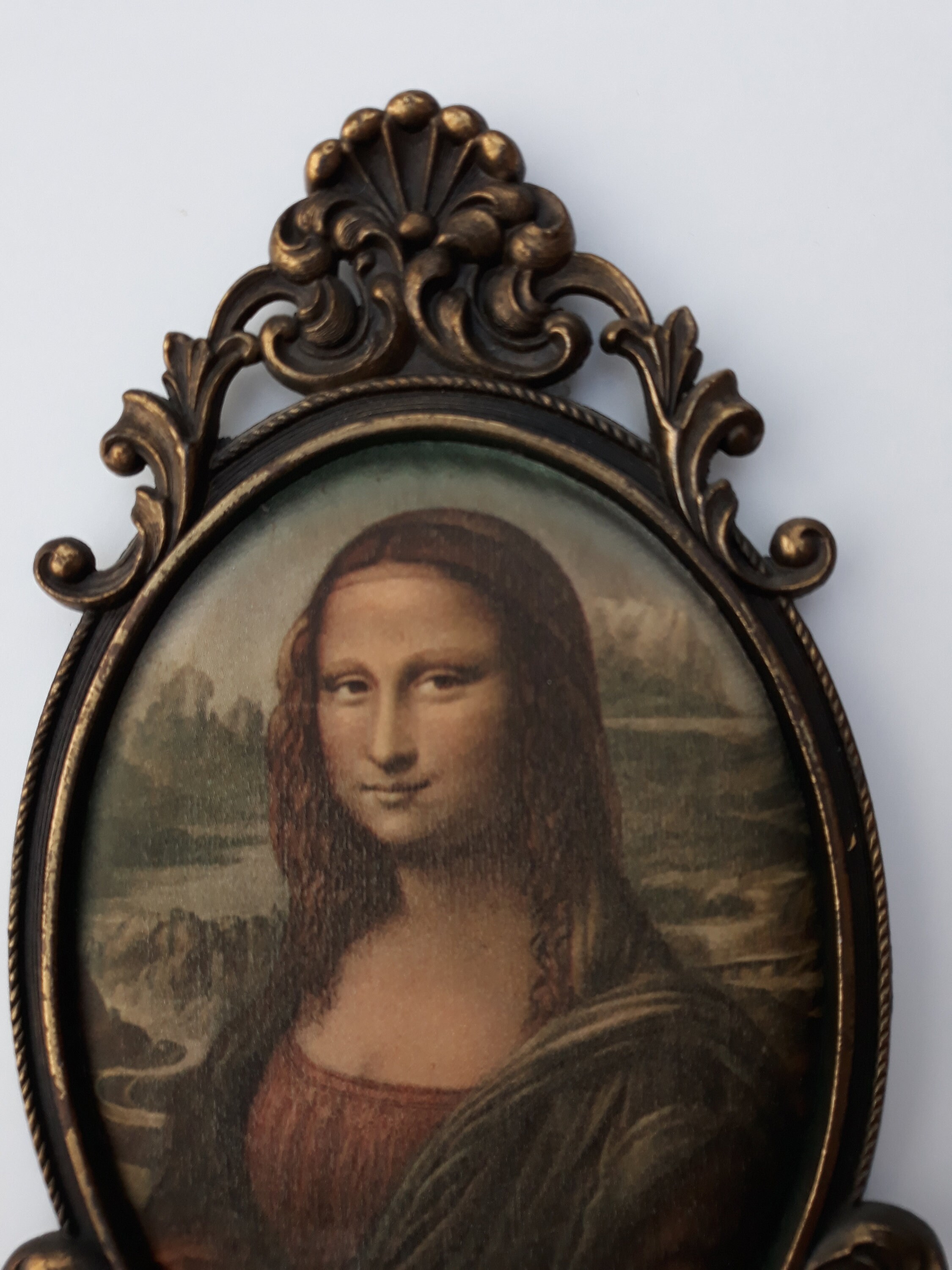 Brass picture frame with image of the Mona Lisa . Etsy