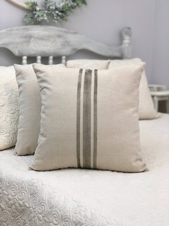 Ticking Stripe Pillow Cover Farmhouse Stripes Ticking Etsy