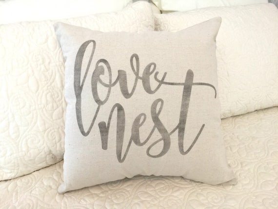 Love Nest Pillow Cover Nest Pillow Wedding Gift Etsy