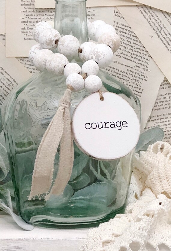 your one word wooden beaded garland with birch slice another word for slice