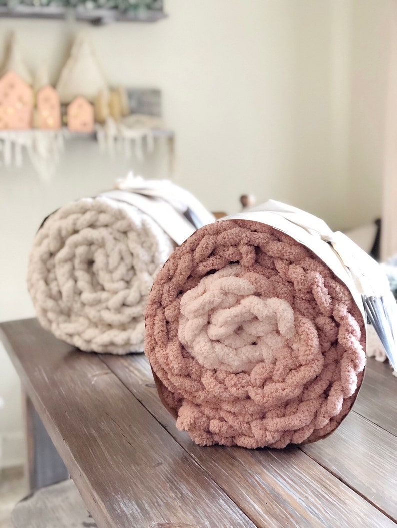 Fluffy knit blanket throw chunky knit big knit big Etsy