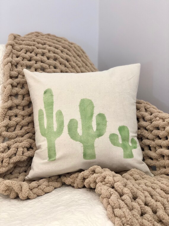 Cactus Pillow Cover Cactus Pillow Cactus Pillows Green Etsy