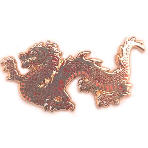 48mm Threeheaded Dragon Hard Enamel Pin Without a Backing Etsy
