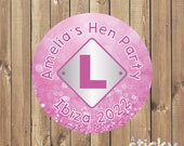 Hen Party Stickers, Novelty Hen Accessories, Hen 39 s Day Stickers, Surivial Kit Labels, Hen Party Favours, L Plate, Hen Do Label, Personalized