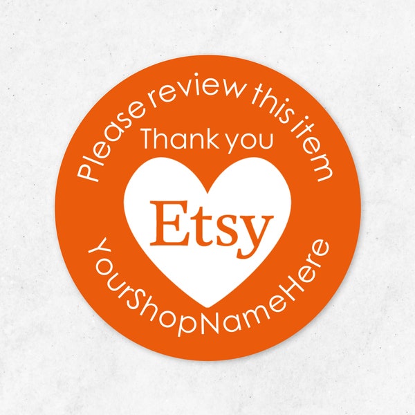 Personalized Etsy Review Stickers, Etsy Shop Packaging Labels, Etsy Seller Stickers, Small Business Stationary, Thank you for your order