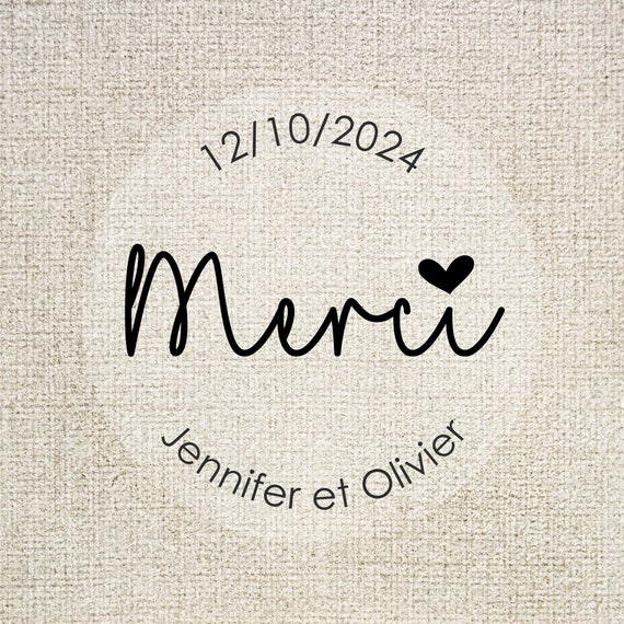 Personalisierte Transparente Sticker, Klare Sticker, Merci Sticker