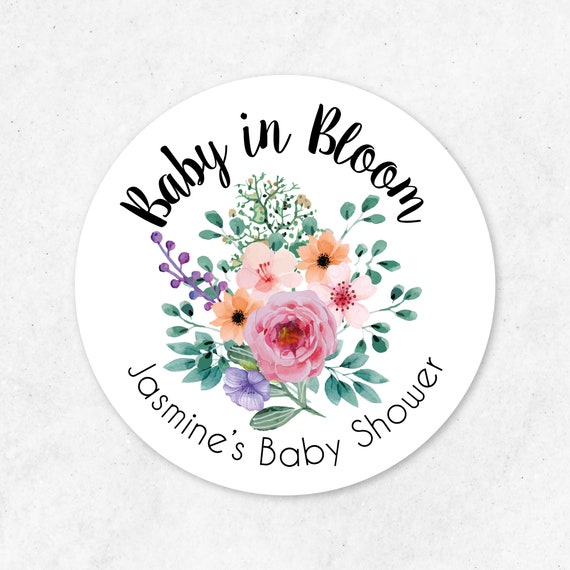 Baby Shower Stickers, Baby in Bloom Stickers, Baby Shower Favours, Baby  Shower Seed Favours, Floral Baby Shower, Baby in Bloom, Plants