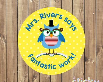 Personalized Teacher Stickers, Reward Stickers, Praise Stickers, School Stickers, New Teacher Gift Idea, Well Done, Teacher Stationary