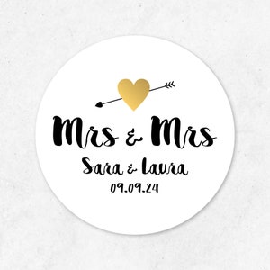 Personalised Same Sex Wedding Stickers, Gay Wedding Sticker, Lesbian Wedding, Same Sex Wedding Favor, Mrs & Mrs Stickers, Mrs and Mrs, Pride