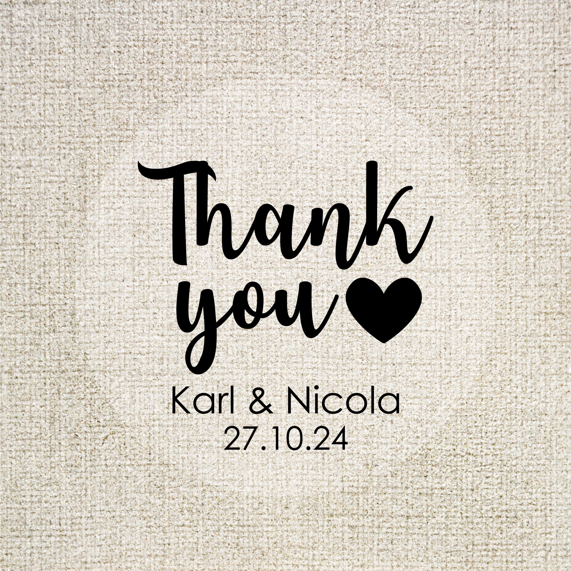 Clear personalized wedding labels