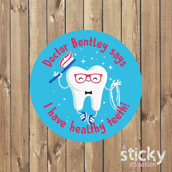 Personalised Dentist Stickers, Dental Stickers for Kids, Gift for Denist, Bravery Award, Christmas, Birthday, Fun, Cute, Reward Stickers