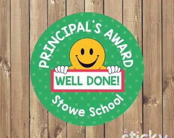 Personalized Principal's Award Stickers, Head Teacher's Award Stickers, Reward Stickers, Praise, School Stickers, Teacher Stationary, Gift