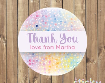 Personalised Sweet Shop Thank you Favour Stickers Seals Label Teacher Pink 378 