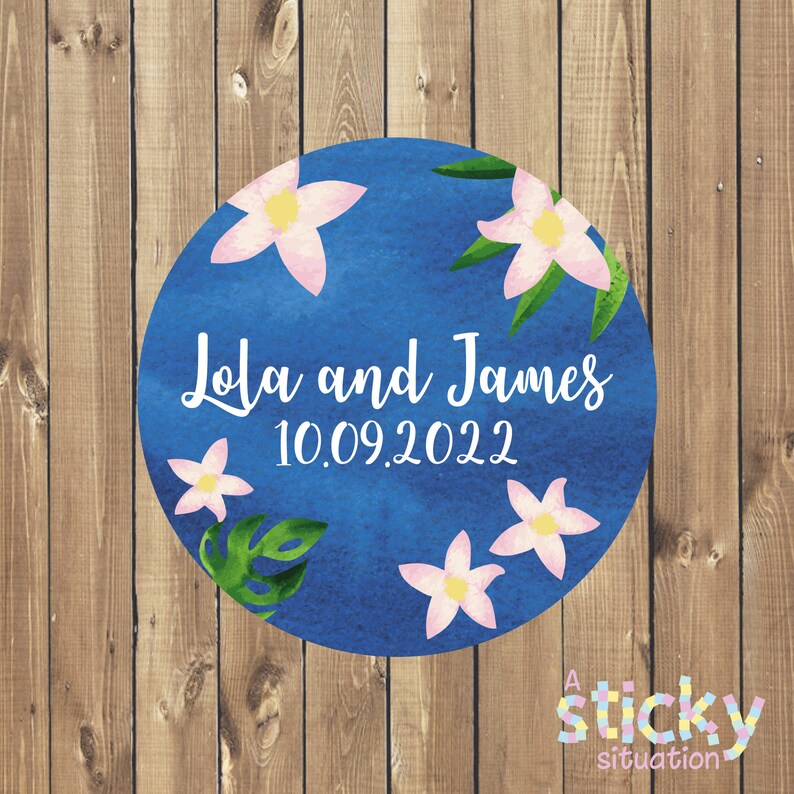 Sea Personalized Tropical Beach Wedding Stickers Wedding Favor Stickers Holiday Wedding Labels Beach Destination Wedding Favours