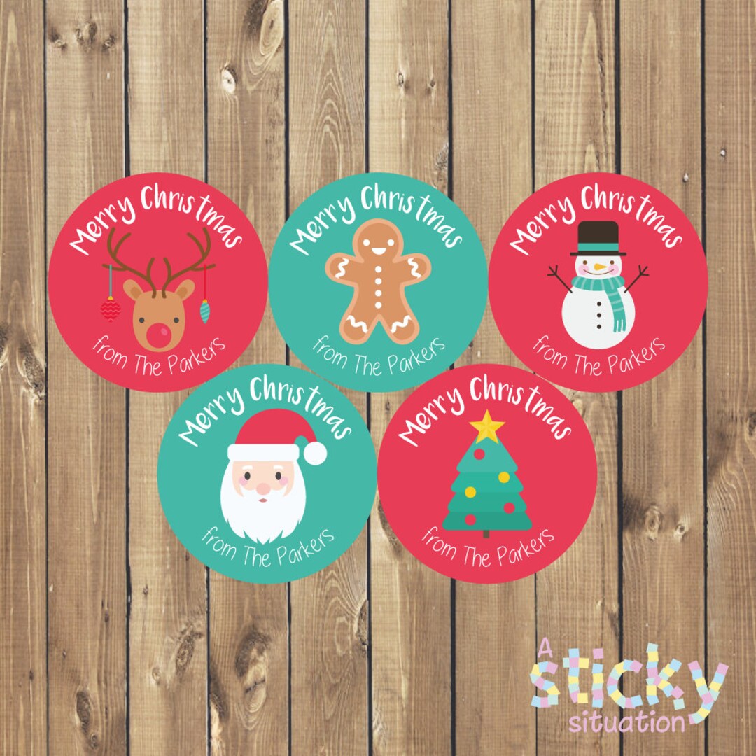 Personalized Christmas Stickers Christmas Gift Stickers Etsy