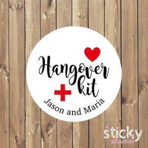 Personalized Hangover Kit Stickers, Hangover Kit Labels, Wedding Favour Stickers, Hangover Kit, Survival Kit Stickers, Bridal Shower, Hen Do