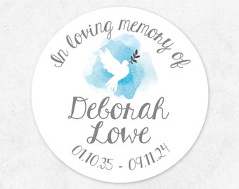 Personalised Memorial Stickers, Funeral Stickers, Memorial Labels, Wildflower Seed Labels, Remembrance Stickers, Celebration of Life Favours