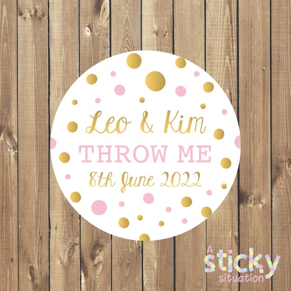 Personalised Wedding Stickers Throw Me Confetti Stickers Personalised Wedding Stickers Throw Me Confetti Stickers