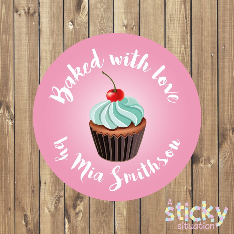 personalized baked with love stickers home baked stickers etsy