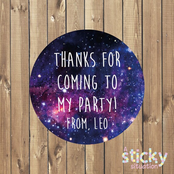 Space Theme Birthday Party Stickers Birthday Party Labels - Etsy