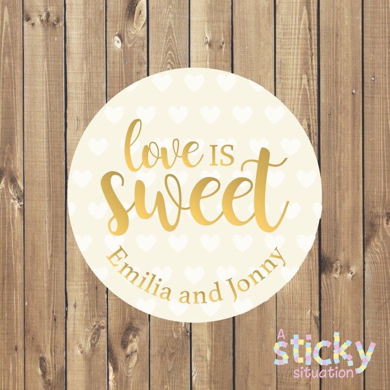 Love is Sweet Stickers Wedding Labels Wedding Favour Etsy