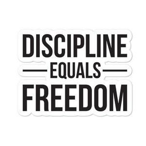 Discipline Equals Freedom, Sticker, Gift For Bodybuilding, Weightlifting, Powerlifting, Crossfit, WOD, Fitness, Workout, Gym, Stickers