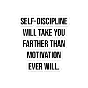 Autodiscipline vs motivation, autocollant, Culturisme, Haltérophilie, Haltérophilie, Crossfit, Fitness, Entraînement, Gym, Autocollants sans bulles
