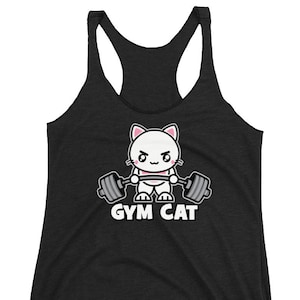 Gym Cat, Women&#39;s Tank Top, Workout Tanks For Women, Workout Tank Top, Cat Workout Tank, Workout tank, Gym Tank, Workout Clothes, Cat tank