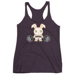 Bunny Rabbit Deadlift Cute Cartoon, Workout tanks for women, Bodybuilding, Weightlifting, Powerlifting, Crossfit, Fitness, Gym, Workout image 7