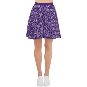Flower of life, sacred geometry, mandala, geometry, abstract, namaste, spiritual, seed of life, circle of life - Skater Skirt
