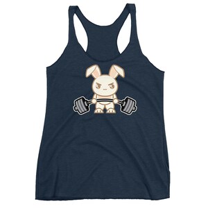 Bunny Rabbit Deadlift Cute Cartoon, Workout tanks for women, Bodybuilding, Weightlifting, Powerlifting, Crossfit, Fitness, Gym, Workout image 5