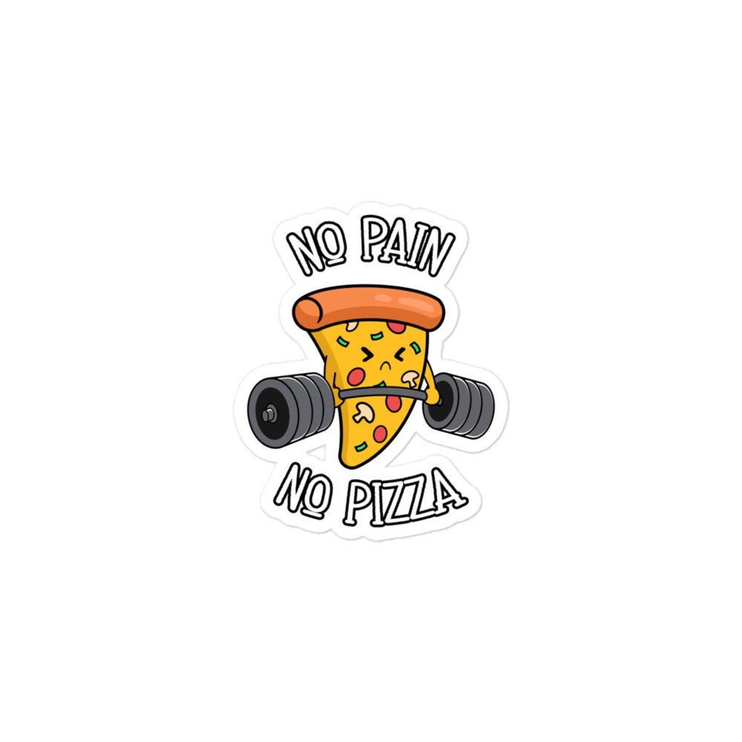 No Pain No Pizza, Divertente, adesivo, Bodybuilding, Sollevamento pesi