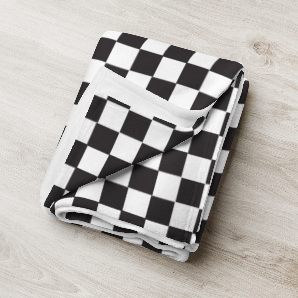Checkered Pattern Throw Blanket black and White Checkers Etsy