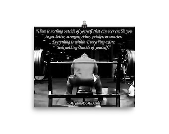 Everything Is Within, Bench Press, Gym Poster, Motivational Prints, Bodybuilding, Weightlifting, Powerlifting, Crossfit, Fitness, Workout