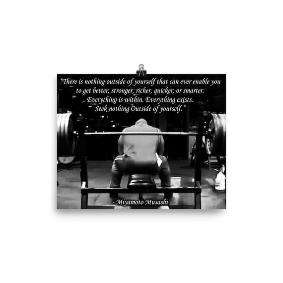 Everything Is Within Bench Press Gym Poster Motivational Prints Bodybuilding Weightlifting Powerlifting Crossfit Fitness Workout