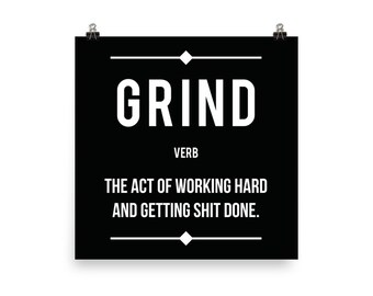 Crossfit Weightlifting Motivational Prints Powerlifting Gift For Bodybuilding Fitness GRIND WOD Gym Poster Workout