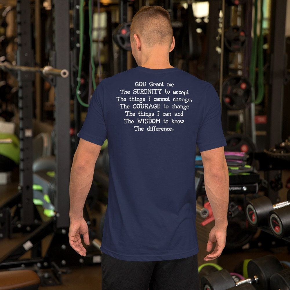 Growth Is In The Grind, Serenity Prayer, Front and Back, Bodybuilding, Weightlifting, Powerlifting, Fitness, Workout, Gym, Unisex T-Shirt