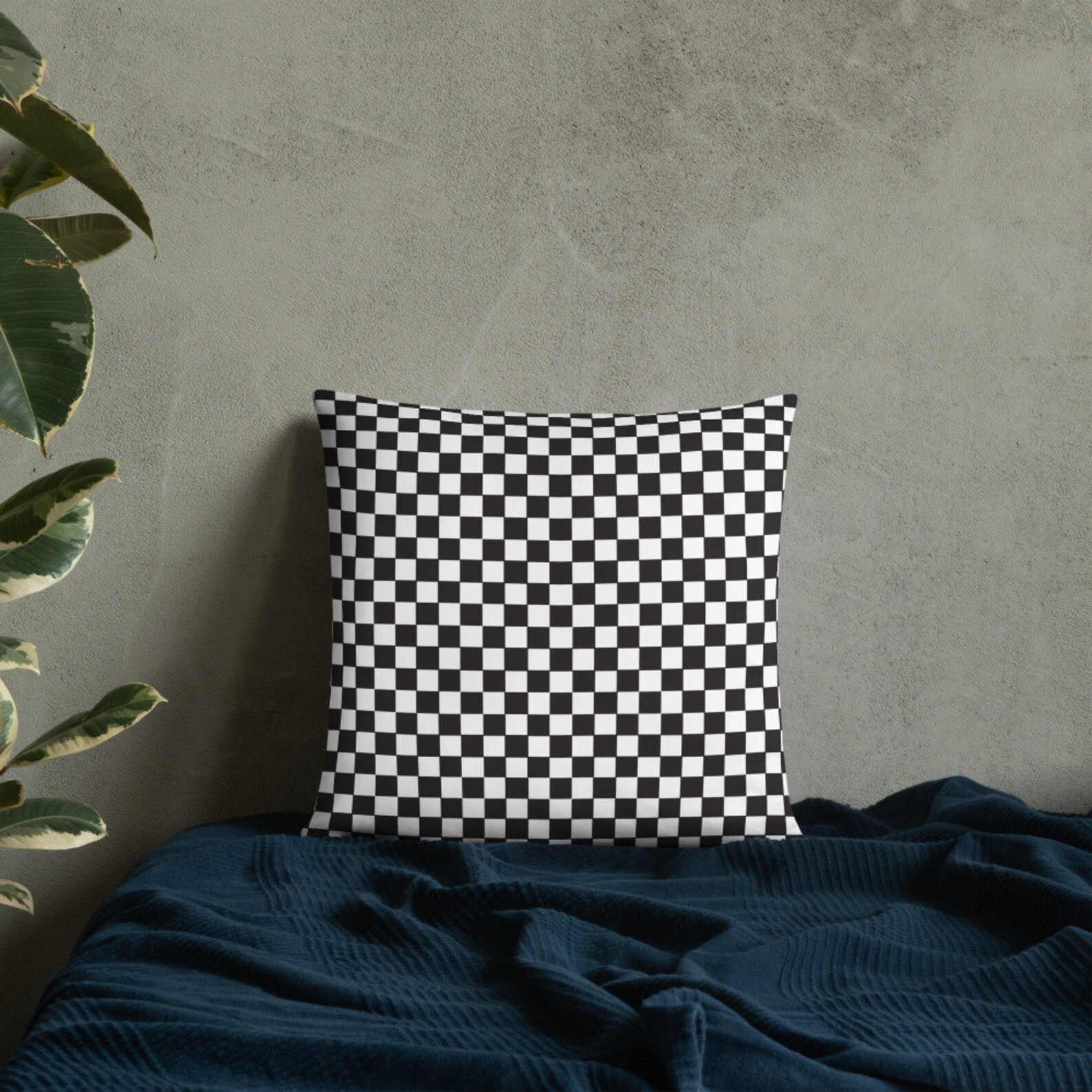 Checkered Pattern Pillow black and white checkers Etsy