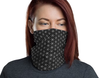 Flower of life, sacred geometry, mandala, geometry, abstract, namaste, spiritual, circle, seed of life, circle of life - Neck Gaiter