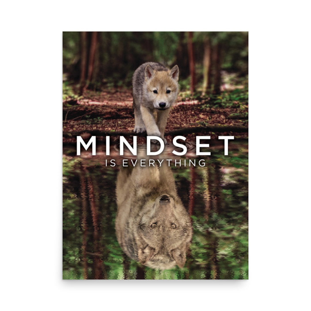 Mindset is Everything Wolf Hustle Entrepreneur Success Etsy