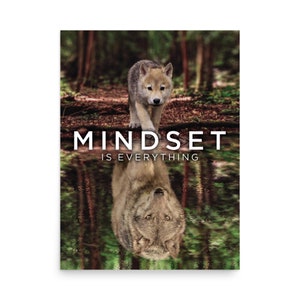 Mindset Is Everything, Wolf, hustle, entrepreneur, success, motivational, motivation, gym, workout, bodybuilding, poster, print, canvas
