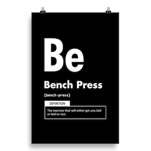 Bench Press Element, Gym Poster, Motivational Prints, Gift For Bodybuilding, Weightlifting, Powerlifting, Crossfit, WOD, Fitness, Workout