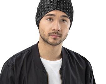 Flower of life, sacred geometry, mandala, geometry, abstract, namaste, spiritual, seed of life, circle of life, winter hat - Beanie