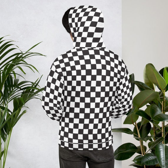 Checkered Pattern Hoodie, Black and White Checkered Pullover Hoodie With Pockets, Checkers, Aesthetic Hooded Sweatshirt Unisex Hoodie - Etsy Checkered Pattern Hoodie, Black and White Checkered Pullover Hoodie With Pockets, Checkers, Aesthetic Hooded Sweatshirt Unisex Hoodie - Etsy