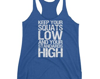 Gym Workout Squats Low Powerlifting Fitness Weightlifting Standards High Bodybuilding Crossfit Gift WOD Workout tanks for women