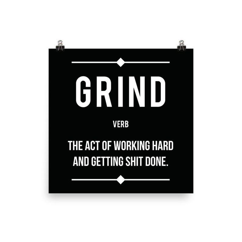 Crossfit Weightlifting Motivational Prints Powerlifting Gift For Bodybuilding Fitness GRIND WOD Gym Poster Workout