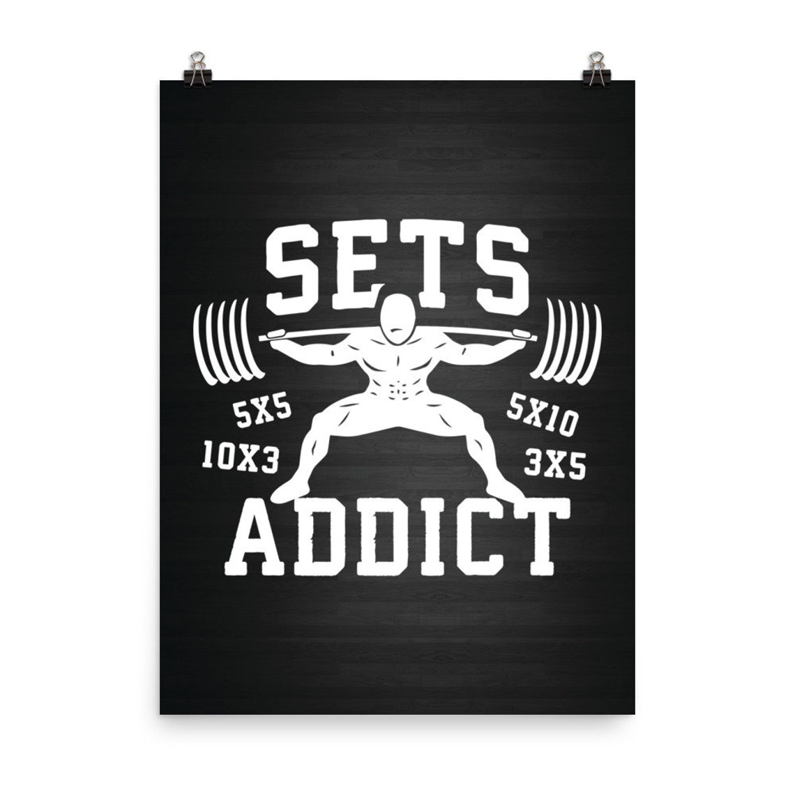 Sets Addict Funny Gym Poster Motivational Prints Gift For Etsy
