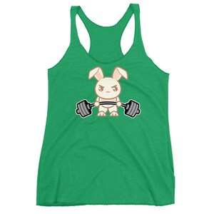 Bunny Rabbit Deadlift Cute Cartoon, Workout tanks for women, Bodybuilding, Weightlifting, Powerlifting, Crossfit, Fitness, Gym, Workout image 9