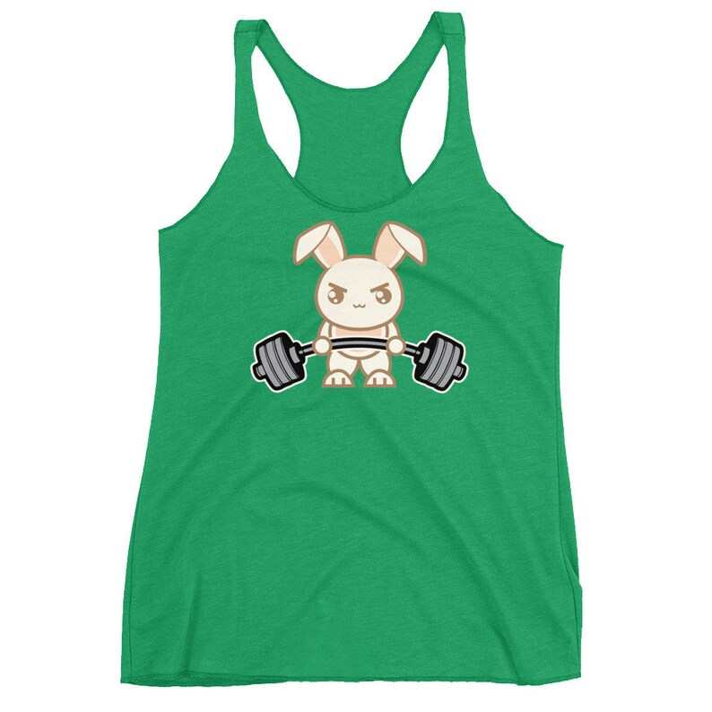 Bunny Rabbit Deadlift Cute Cartoon, Workout tanks for women, Bodybuilding, Weightlifting, Powerlifting, Crossfit, Fitness, Gym, Workout image 9